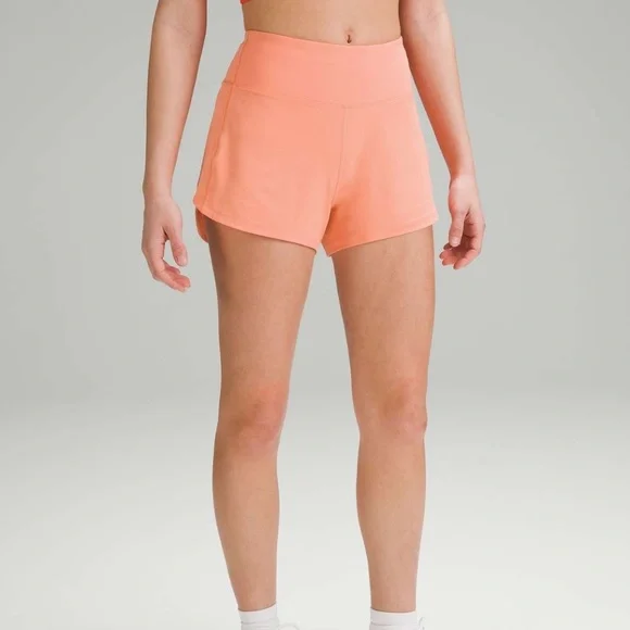 Lululemon - Speed Up Mid-Rise Lined Running Short 4", Sunny Coral, Size 8 - Picture 3 of 8